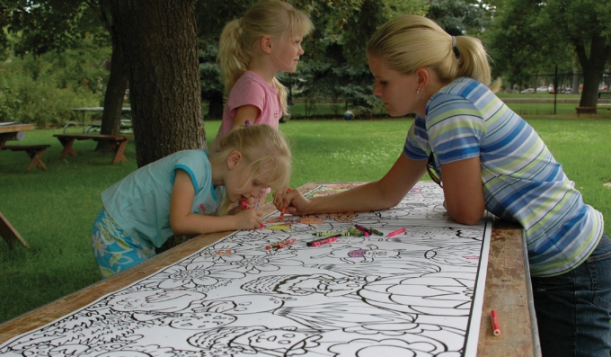 Table-Sized Coloring Sheets